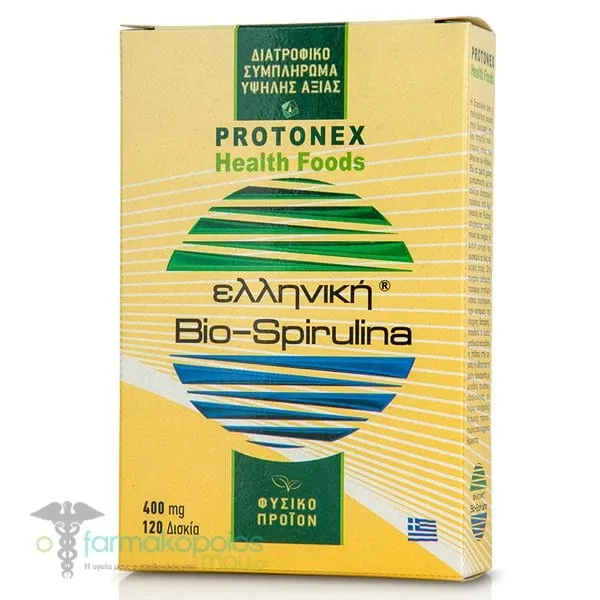 Protonex Greek Bio-Spirulina 400mg, 120tabs