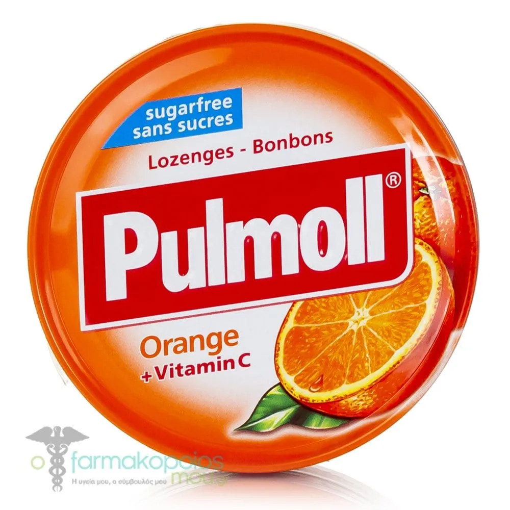 Pulmoll Candies with Orange & Vitamin C, 45gr