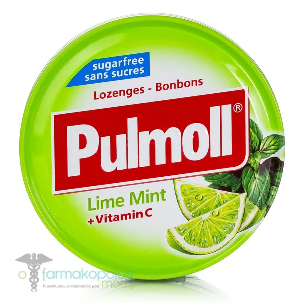Pulmoll Cough Candies with Lime, Mint & Vitamin C, 45gr