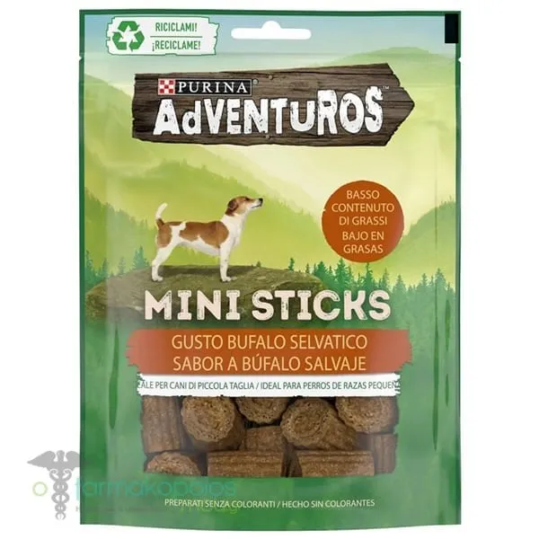 Purina Adventuros Mini Sticks Dog Treats Wild Buffalo Flavor, 90g