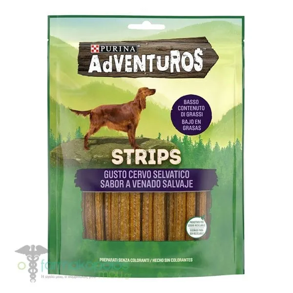 Purina Adventuros Strips Dog Treats Wild Deer Flavor, 90g