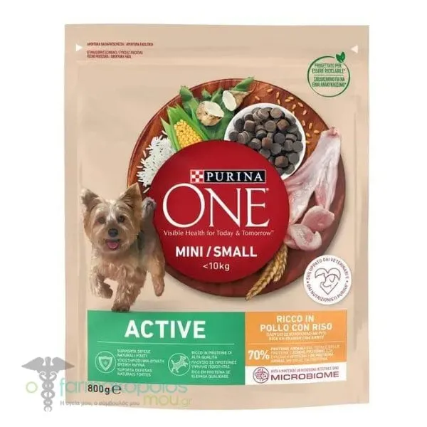 Purina One Mini/Small Dog Active Food with Chicken & Rice, 800g