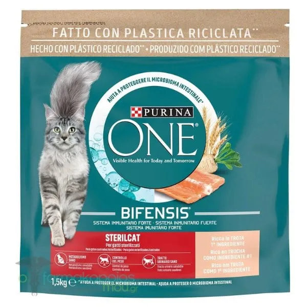 Purina One Sterilcat Dry Cat Food with Trout & Wheat, 1,5kg