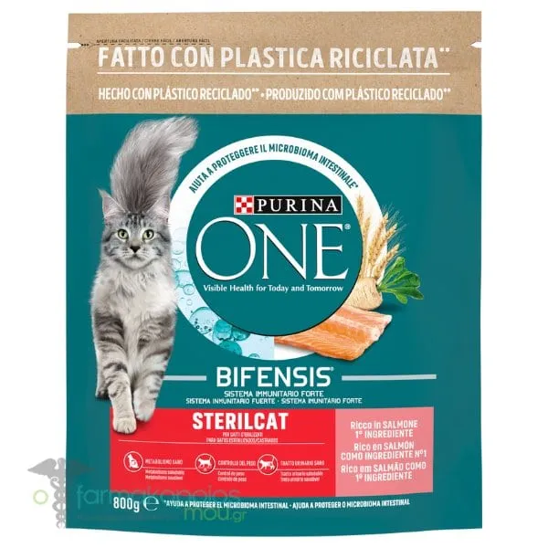Purina One Sterilcat Dry Food for Adult Cats with Salmon & Wheat, 800g