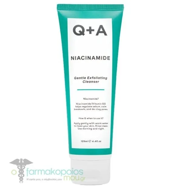 Q+A Niacinamide Gentle Exfoliating Cleanser, 125ml