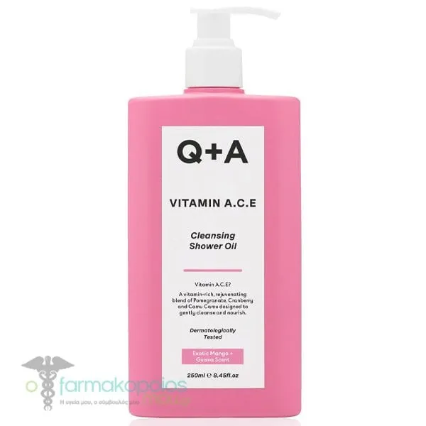 Q+A Vitamin A.C.E Έλαιο Καθαρισμού Σώματος με Βιταμίνες Α.C.E, 250ml