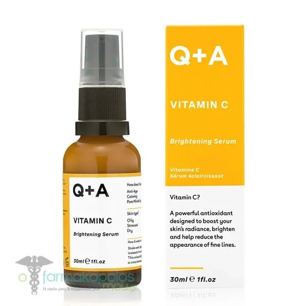 Q+A Vitamin C Brightening Facial Serum, 30ml