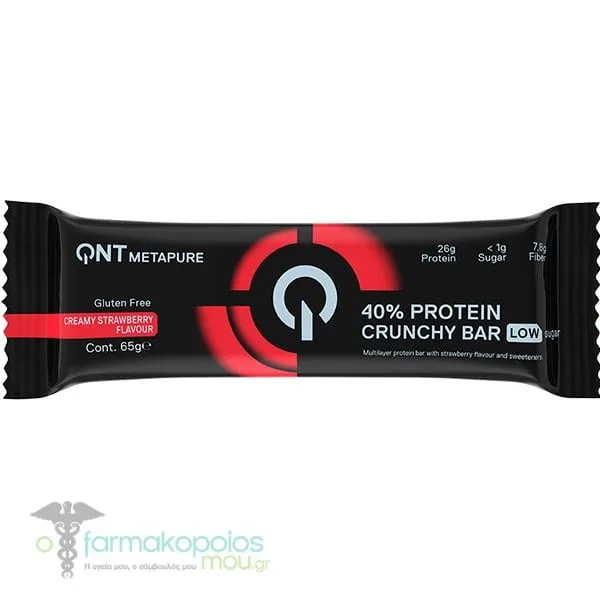 QNT 40% Protein Crunchy Bar Strawberry Flavor, 65gr