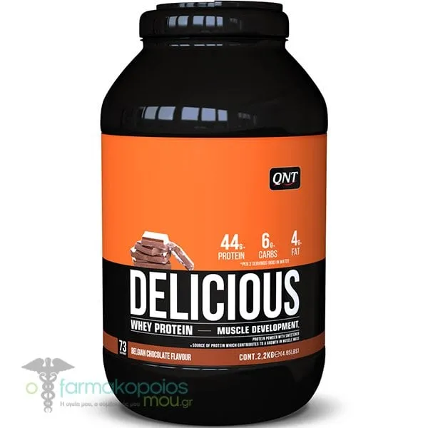 QNT Delicious Whey Protein Powder Belgian Chocolate Flavor, 2.2kg