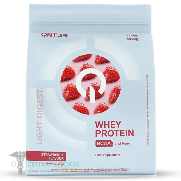 QNT Light Digest Whey Protein Πρωτεΐνη Ορού Γάλακτος με Γεύση Φράουλα, 500g