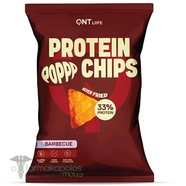 QNT Liife Protein Pop Chips Barbecue Flavour Σνακ Πρωτεΐνης με Γεύση Μπάρμπεκιου, 50g