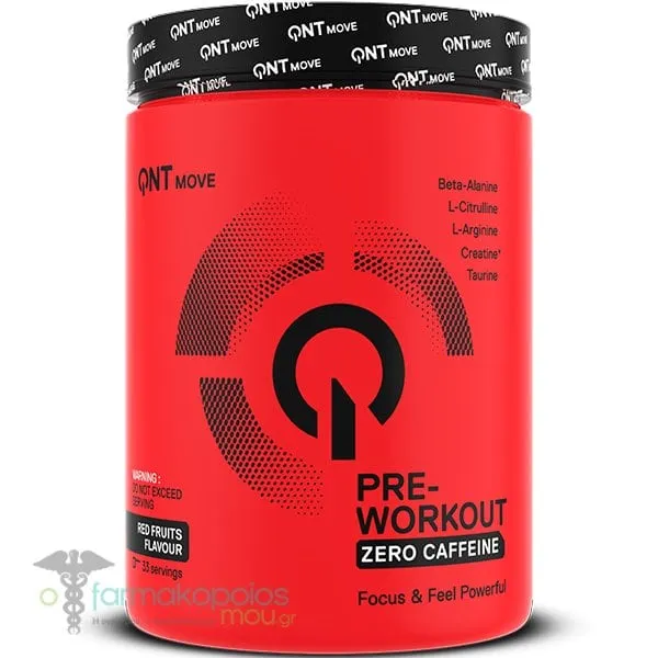 QNT Move Pre-Workout Extra Concentraded Pump RX with Red Fruits Flavor, 300g
