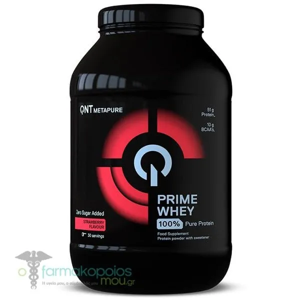 QNT Prime Whey Πρωτεΐνη Ορού Γάλακτος με Γεύση Φράουλα, 908g