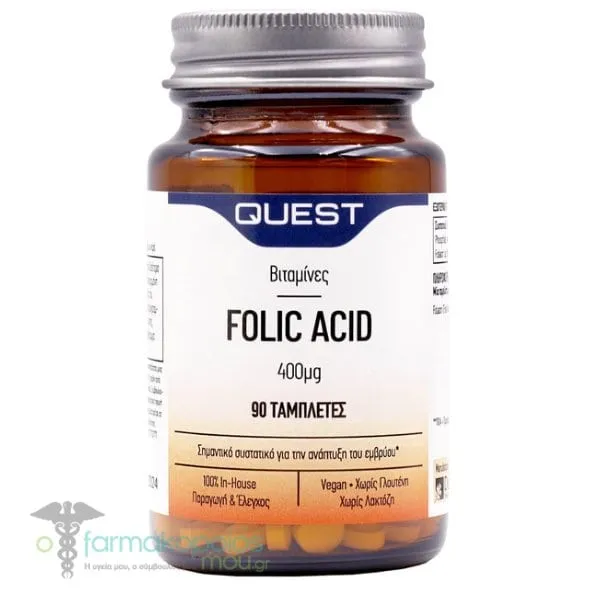 Quest Folic Acid 400μg, 90tabs