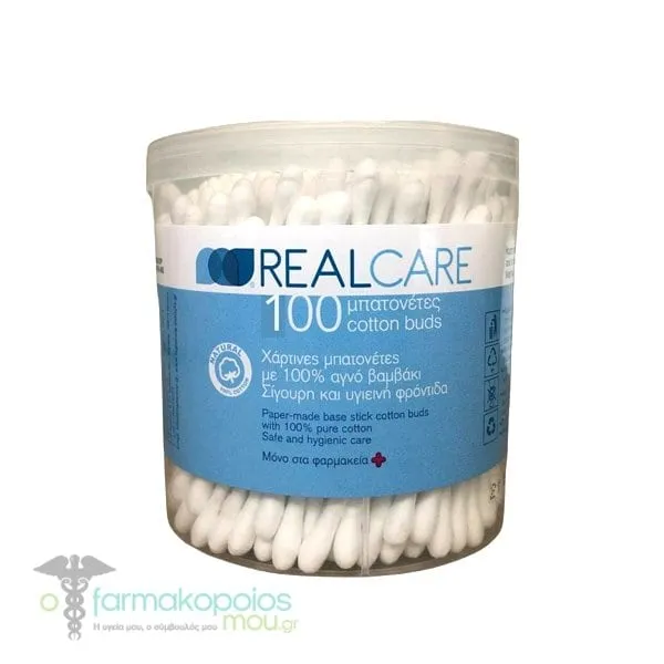 Real Care Cotton Buds from 100% Pure Cotton, 100pcs