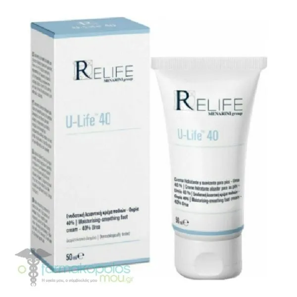 Relife U-Life 40 Ενυδατική Κρέμα Ποδιών με Ουρία, 50ml