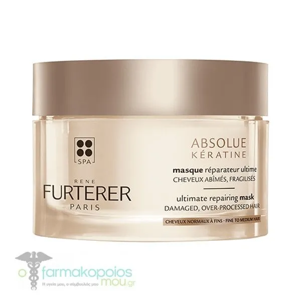 Rene Furterer Absolue Keratine Ultimate Repairing Mask for Damaged & Over-Processed Fine to Medium Hair, 200ml