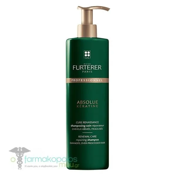 Rene Furterer Absolue Keratine Repairing Shampoo for Damaged & Over-Processed Hair, 600ml