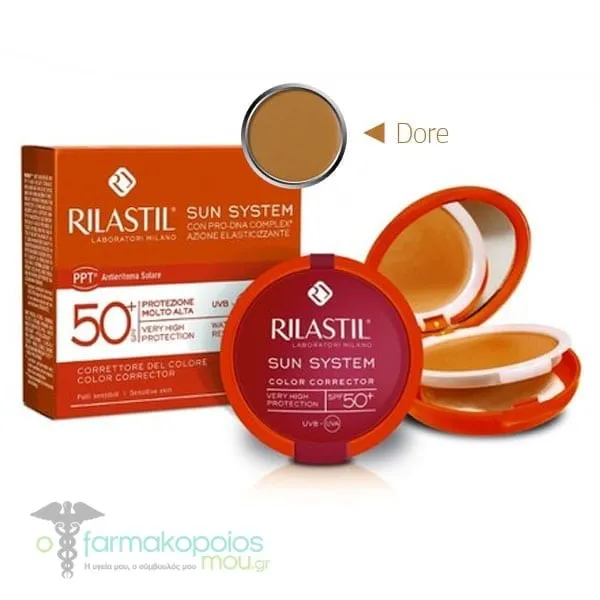 Rilastil Sun System Color Corrector Compact Foundation SPF50+, 10gr - 02 Dore