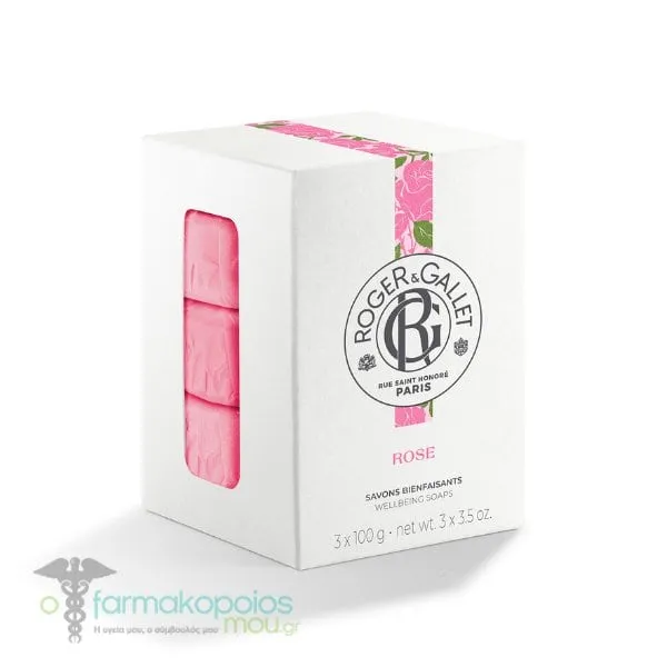 Roger&Gallet Rose Wellbeing Soap, 3x100g, 1set