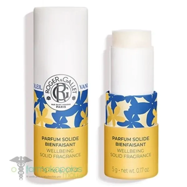 Roger&amp;Gallet Vanille Soleil Parfum Solid Αναζωογονητικό Στερεό Άρωμα, 5g