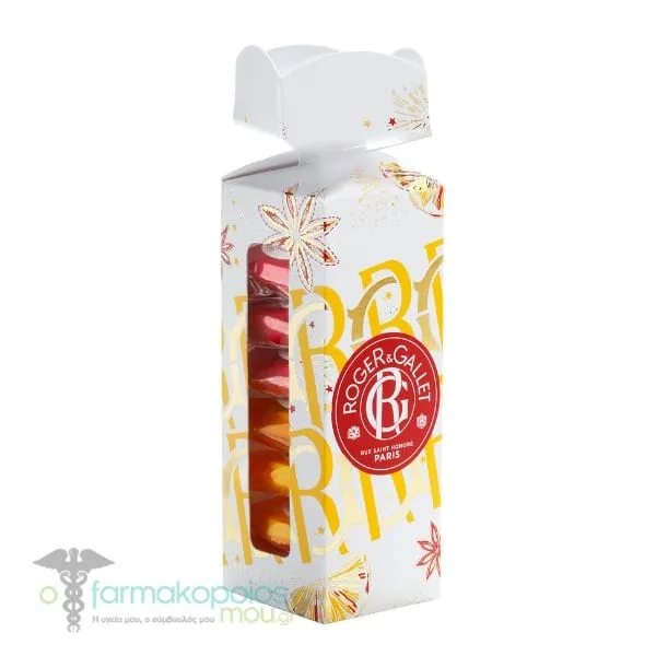 Roger&Gallet XMAS Energizing Bath Tablets Set with Gingembre Rouge, 3x25g & Bois d'Orange, 3x25g, 1set