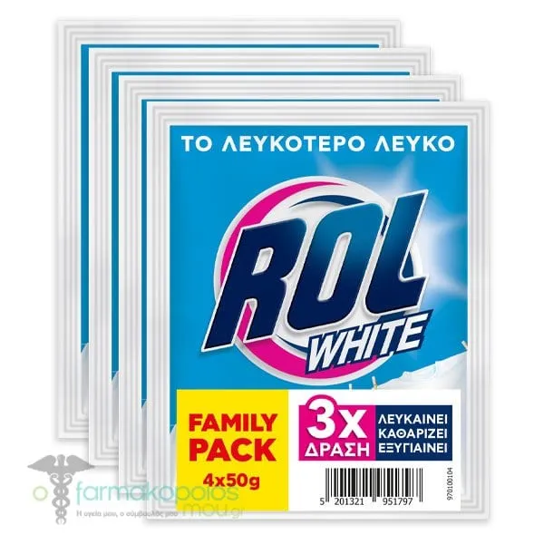Rol Promo White Λευκαντικό Ρούχων σε Σκόνη, 4x50g