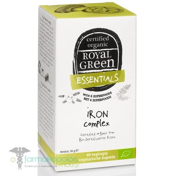 Royal Green Organic Iron Complex, 60veg.caps
