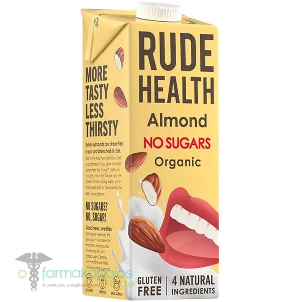 Rude Health Organic Almond Beverage Sugar & Gluten Free, 1Lt