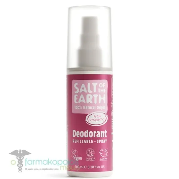 Salt of the Earth Fresh Natural Refillable Aποσμητικό Spray Φράουλα, 100ml