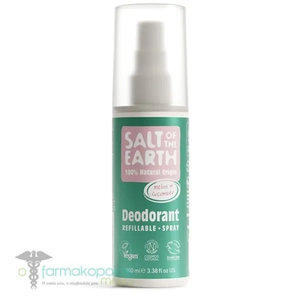 Salt of the Earth Melon & Cucumber Natural Refillable Aποσμητικό Spray, 100ml