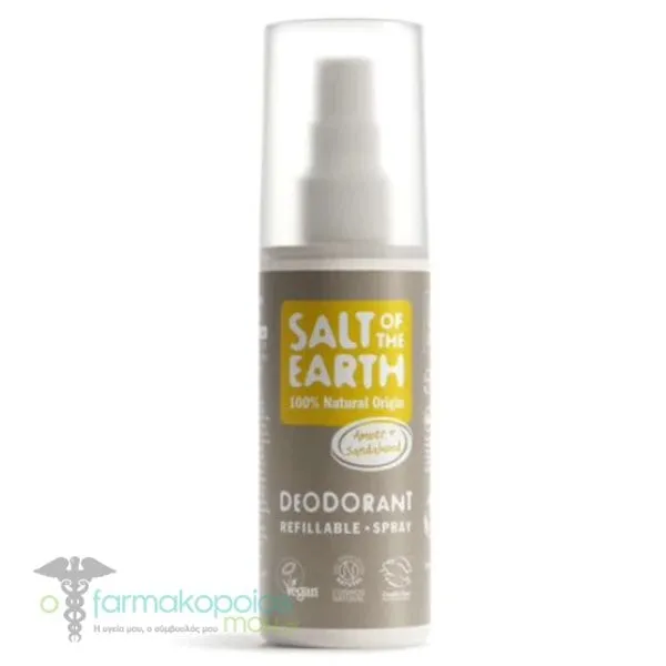 Salt of the Earth Vegan Natural Deodorant Spray Amber & Sandalwood, 100ml