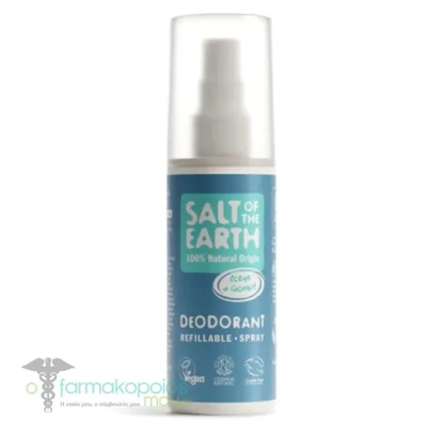 Salt of the Earth Vegan Natural Deodorant Spray Ocean & Coconut, 100ml