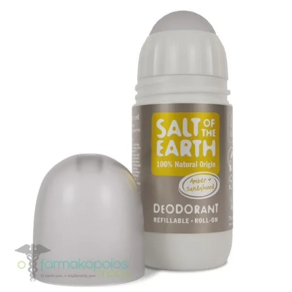 Salt of the Earth Vegan Refillable Roll-On Deodorant Amber & Sandalwood, 75ml