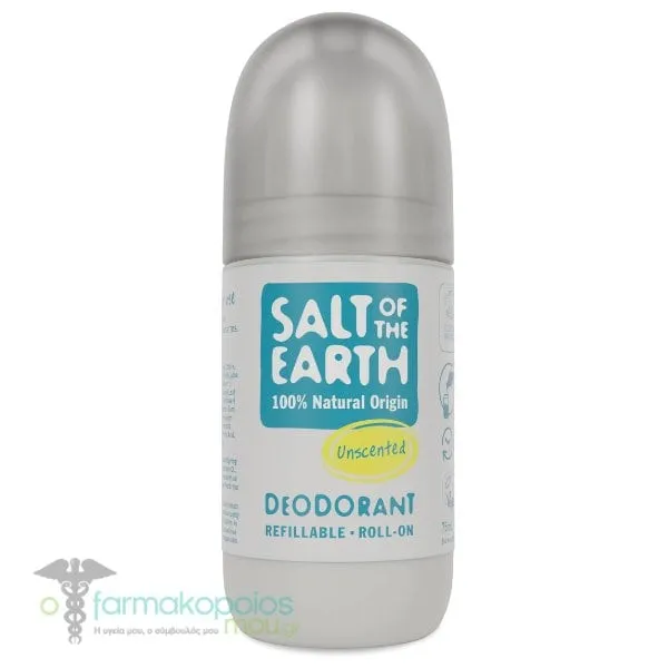Salt of the Earth Vegan Refillable Roll-On Deodorant Unscented, 75ml