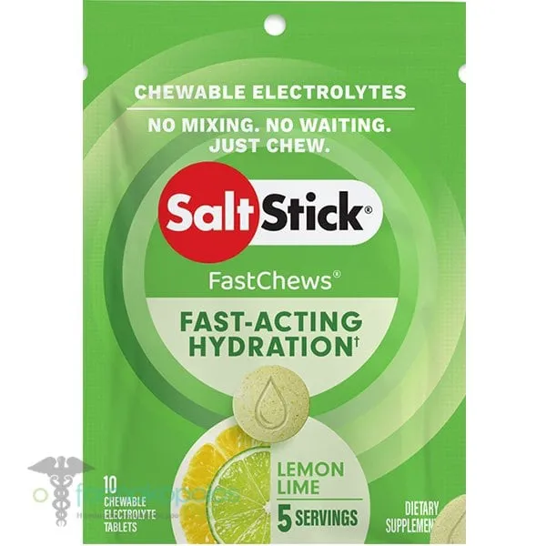 SaltStick FastChews Chewable Electrolytes Lemon &amp; Lime, 10chew.tabs