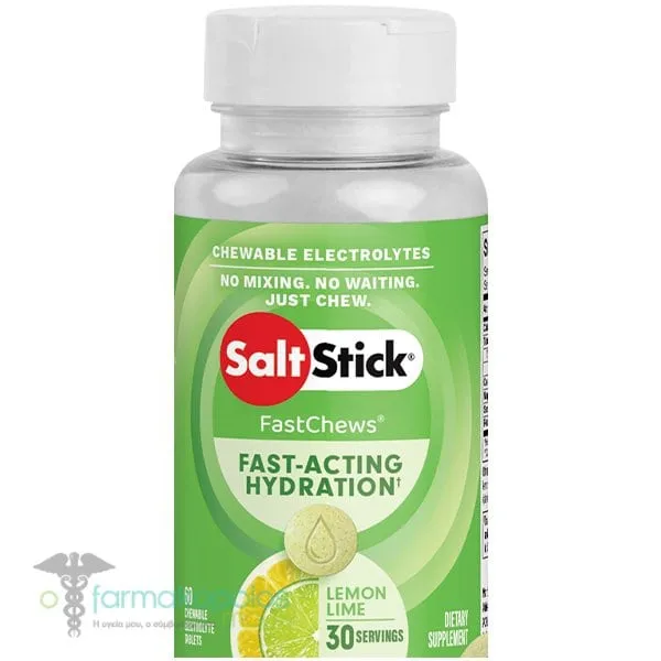 SaltStick FastChews Chewable Electrolytes Lemon &amp; Lime, 60chew.tabs