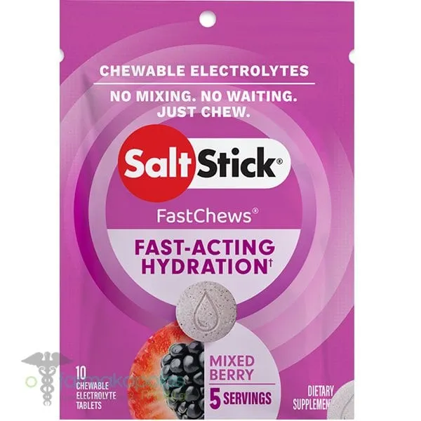 SaltStick FastChews Chewable Electrolytes Mix Berry, 10chew.tabs