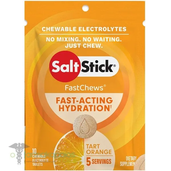 SaltStick FastChews Chewable Electrolytes Orange, 10chew.tabs