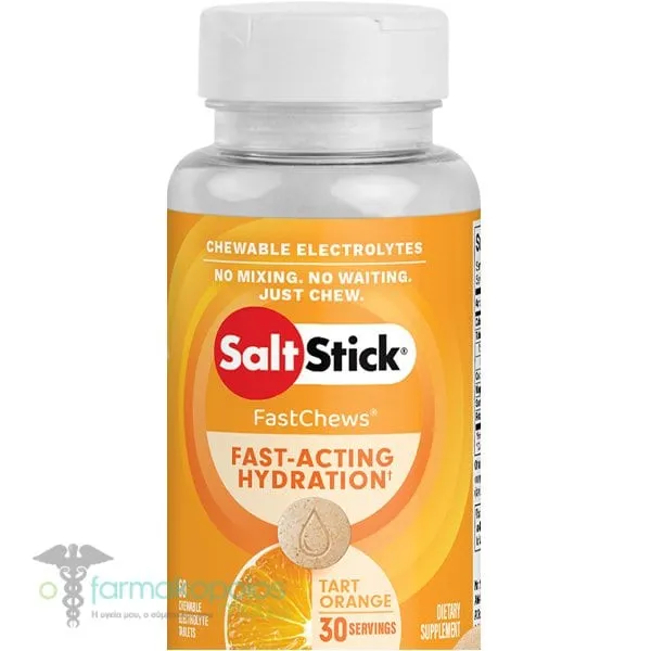 SaltStick FastChews Chewable Electrolytes Orange, 60chew.tabs