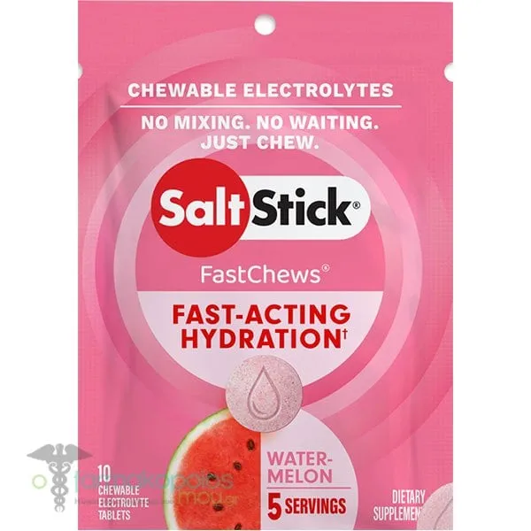 SaltStick FastChewsChewable Electrolytes Watermelon, 10chew.tabs