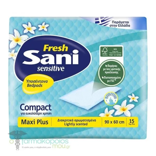 Sani Sensitive Maxi Plus Bedpads Fresh (90 x 60cm), 15pcs