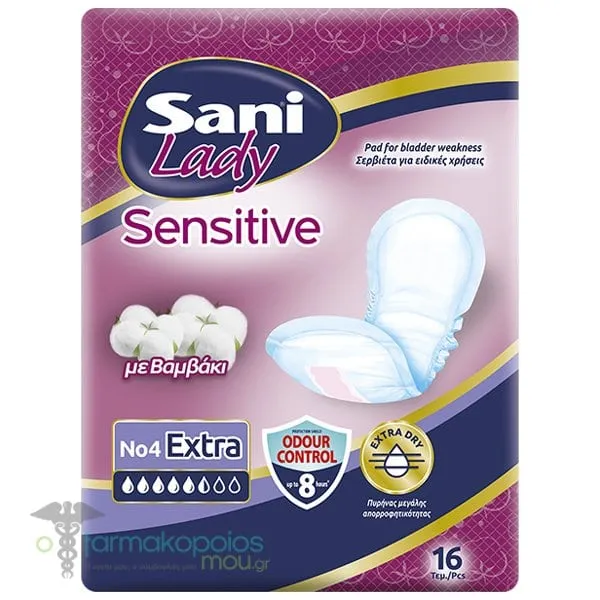 Sani Sensitive Lady Discreet Pads Extra No.4, 16pcs
