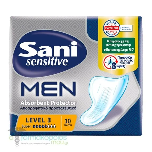 Sani Sensitive Men Abrosrbent Protector Level 3 Super, 10pcs