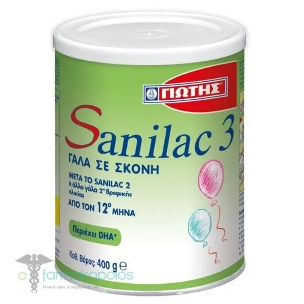 Γιώτης Sanilac 3 Βρεφικό Γάλα σε Σκόνη από 12m+, 400g