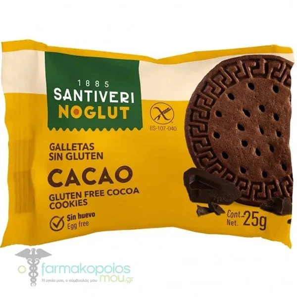Santiveri Cacao Gluten Free Cocoa Cookies, 25g