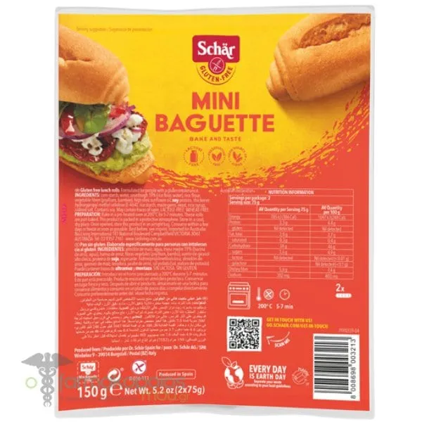 Schar Mini Baguettes Μπαγκέτες Λευκές, 150g