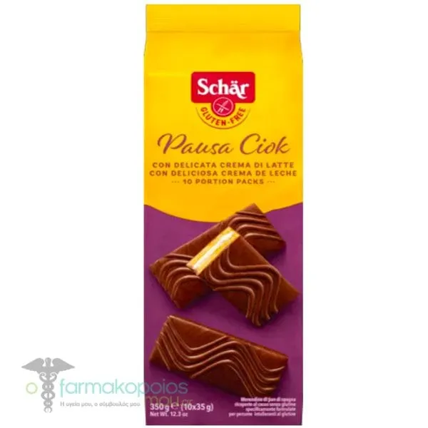 Schar Pausa Ciok Κέικ με Κακάο & Γέμιση Κρέμα Γάλακτος, 350g