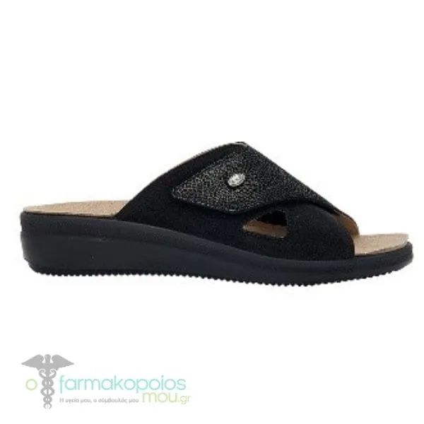 Scholl Antonia Cross (31486) Δερμάτινα Ανατομικά Σανδάλια, 1ζευγάρι - BLACK