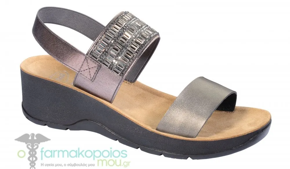 Scholl Christina Pewter Anatomical Sandal, 1pair